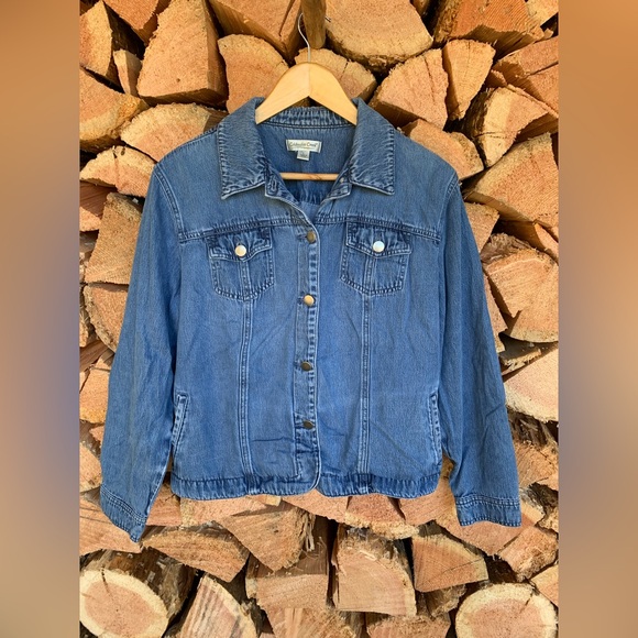 Coldwater Creek Jackets & Blazers - Y2K Women's Large‎ Denim Blue Jean Jacket Retro 90’s Cottagecore Lagenlook 80’s